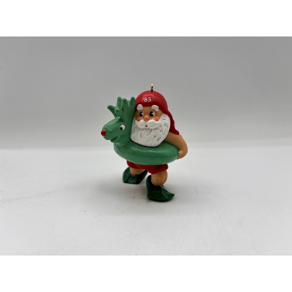 Hallmark Keepsake Dated 1985 Vintage Fun & Sun Santa Handcrafted Ornament